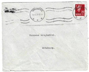 Norway, envelope Tonsberg to Goteborg, 10.8. 1959 on 20-0 red, meter cancel - Picture 1 of 2