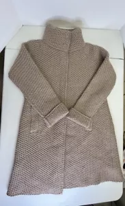 MANTOVANI STUDIO Italian Wool Cashmere Long Sweater Coat Dress Cardigan Large - Picture 1 of 15