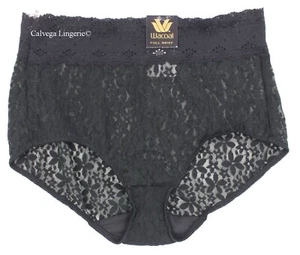 NWT Wacoal 870405 "Halo Lace" Full Brief Stretch Lace Panty, Black (BK), S - Picture 1 of 5