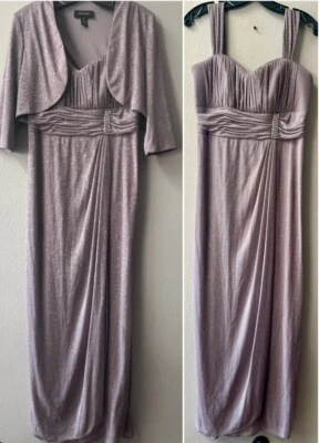 R&M RICHARDS MOTHER of BRIDE/GROOM GLITTERY BOLLERO JACKET DRESS SZ.8 - Image 1 of 4