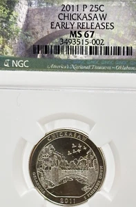 2011 P 25C ATB QUARTER "CHICKASAW" EARLY RELEASES MS 67 3493515-002 #13427 - Picture 1 of 5
