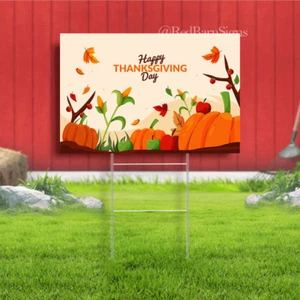 Happy Thanksgiving Day Yard Sign - Picture 1 of 1