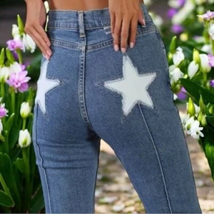 Revice The Uptown Almost Famous Star Printed Cuff Hem Jeans Size 27 - Picture 1 of 8