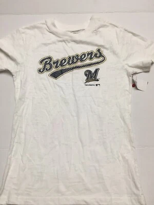 Camiseta manga corta Milwaukee Brewers jóvenes niñas talla XL (14/16) NUEVA con etiqueta Foto 1 de 2