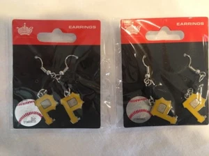 Neu Pittsburgh Pirates MLB Ohrhänger 2 Paar Silber Gold Schwarz Blume P - Bild 1 von 6