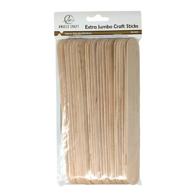 25 palitos de paleta de madera EXTRA JUMBO 0,95 x 8" madera arte artesanía palo escuela Foto 1 de 3
