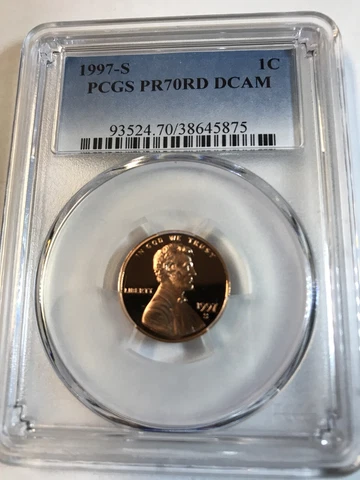 ** 1997 -S PCGS PR 70 RD DCAM Lincoln Penny ** Cover