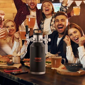 VEVOR Tireuse à Bière Portable Mini Growler 1,89 L Fût à Bière Pression 0~30 PSI - Afbeelding 1 van 12