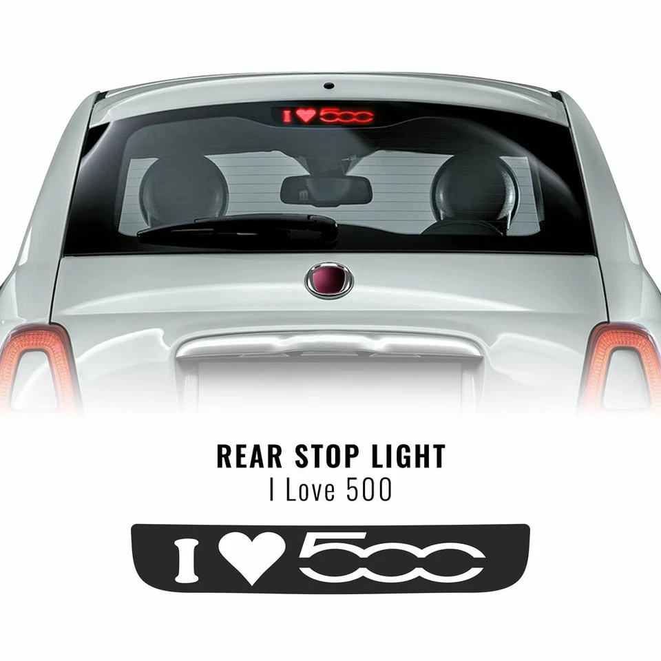 Adesivo Cover Luce Terzo Stop I Love 500 - Immagine 1 di 2