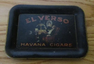 Bandeja punta de hojalata cigarros El Verso Havana años 30 - Imagen 1 de 2