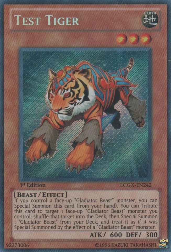 Test Tiger - LCGX-EN242 - Secret Rare - 1st Edition Moderately Played Legendary  - Image 1 of 1