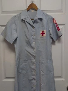 Vintage 1940er 50er Amerikanisches Rotes Kreuz Uniform Kleid Freiwillige Militär Krankenschwester Größe 14 - Bild 1 von 14