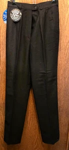 Giorgio Sant Angelo Vintage Black 100% Marino Wool Trouser Pants Size 8 - Picture 1 of 5