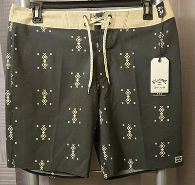 Pantalones Cortos Billabong Recycler Sunday's Pro Board Para Hombre 34 Negro Tostado Estampado Azteca Nuevos con Etiquetas Foto 1 de 4