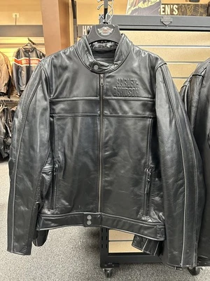 Harley-Davidson® 男式分层系统 Cafe Racer 皮革夹克 - 98015-23VM — 第 1/4 张图片
