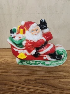 Vintage Weihnachtsmann auf Schlitten beleuchtet Blasform Weihnachten Tischplatte Empire 1970 - Bild 1 von 7