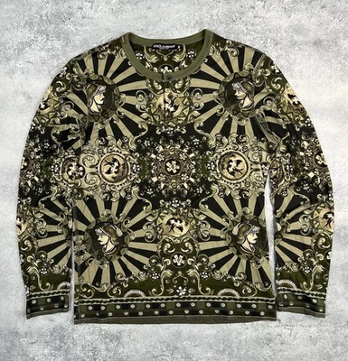 SUÉTER DOLCE & GABBANA ROMANO NEUTRO DORADO BEIGE BRONCE VERDE Talla 48 Foto 1 de 4