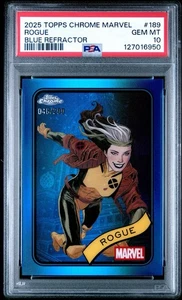 2025 Topps Marvel Chrome Rogue #189 Blue Refractor /299 PSA 10 Low Pop - Picture 1 of 2