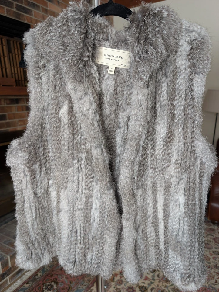 Женский жилет Bagatelle Heritage среднего размера из чистого кроличьего меха супермягкий! - Изображение 1 из 4