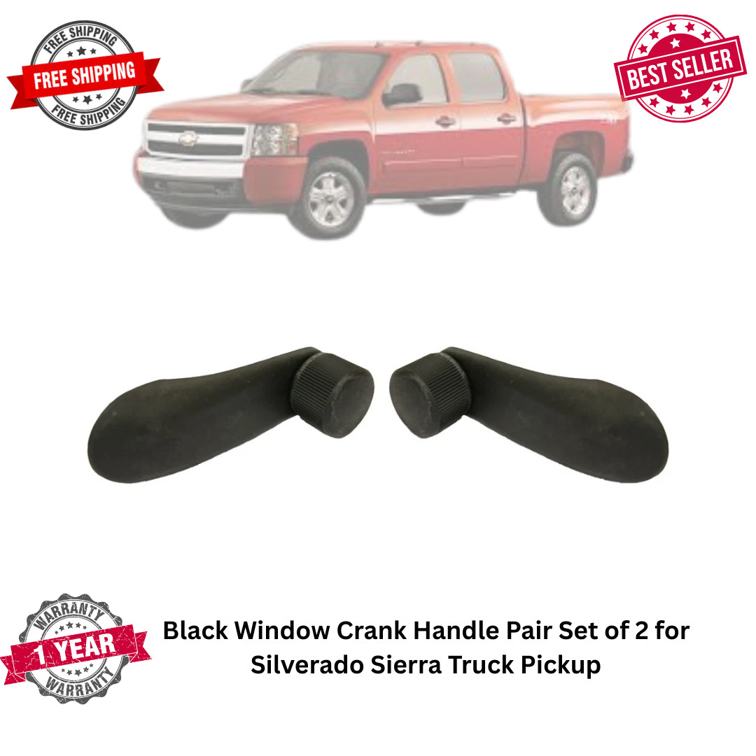 Manivelas Ventana GMC Chevy 1500 Juego De 2 Manivelas De Ventana Negras Para GMC/Chevy 1500, S15 - Par Izquierdo/derecho, Repuesto Directo Recambio Manivela Ventana Camioneta 80s 90s