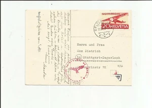 Schweiz / Mi.-Nr. 436 als seltene portoger. EF auf Auslands-Bed.-Karte m. Zensur - Bild 1 von 2