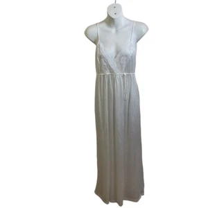"Vintage Gilead Peignoir Nightgown  White Bridal Size M 70s Nylon Full Length - Picture 1 of 11