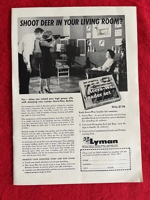 Anuncio impreso vintage 1962 Lyman Accra-balas de cera disparan en tu sala de estar Foto 1 de 4