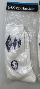 (1)VTG Socks 80s Sergio Tacchini TENNIS NOS White Black Mexico Made Rare OSFA - Picture 1 of 8