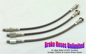 STAINLESS BRAKE HOSE SET Cadillac DeVille, 1968 1969, Disc - Picture 1 of 1