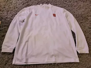 NIKE Syracuse Orange Shirt Men XL Mock Turtle Neck Long Sleeve DRI-FIT white - Picture 1 of 6