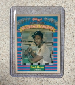 1991 Kelloggs Corn Flakes Hank Aaron MLB Card #2 of 15 3-D Baseball Greats HOF