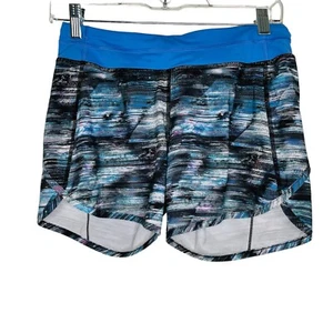 Ivivva By Lululemon Girls’s Speed Up Running Shorts Lined Zip Pocket Blue Sz.14 - Picture 1 of 10