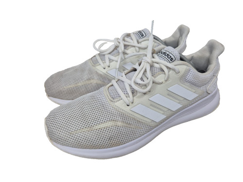 Scarpe da ginnastica uomo Adidas Run Falcon basse in tessuto G28971 triple bianche UK 11