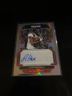 Justin Hall 2022 Panini Prizm Draft Picks Auto Hyper Prizm Ball State - Image 1 of 2