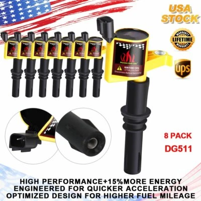 Bobinas de encendido para Ford F150 paquete de 8 2004 2005 2006 2007 2008 5,4 L FD508 Foto 1 de 4
