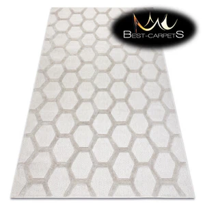 Moderna increíble ALFOMBRA SISAL ""SANTO"" 58391 panal estructural beige fácil de limpiar - Imagen 1 de 12