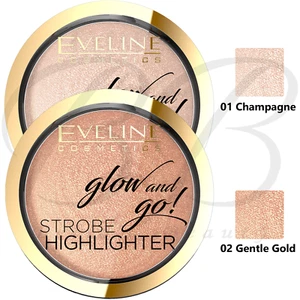 EVELINE Glow and Go! Strobe Highlighter *01 Champagne / 02 Gentle Gold* *CHOOSE* - Picture 1 of 6