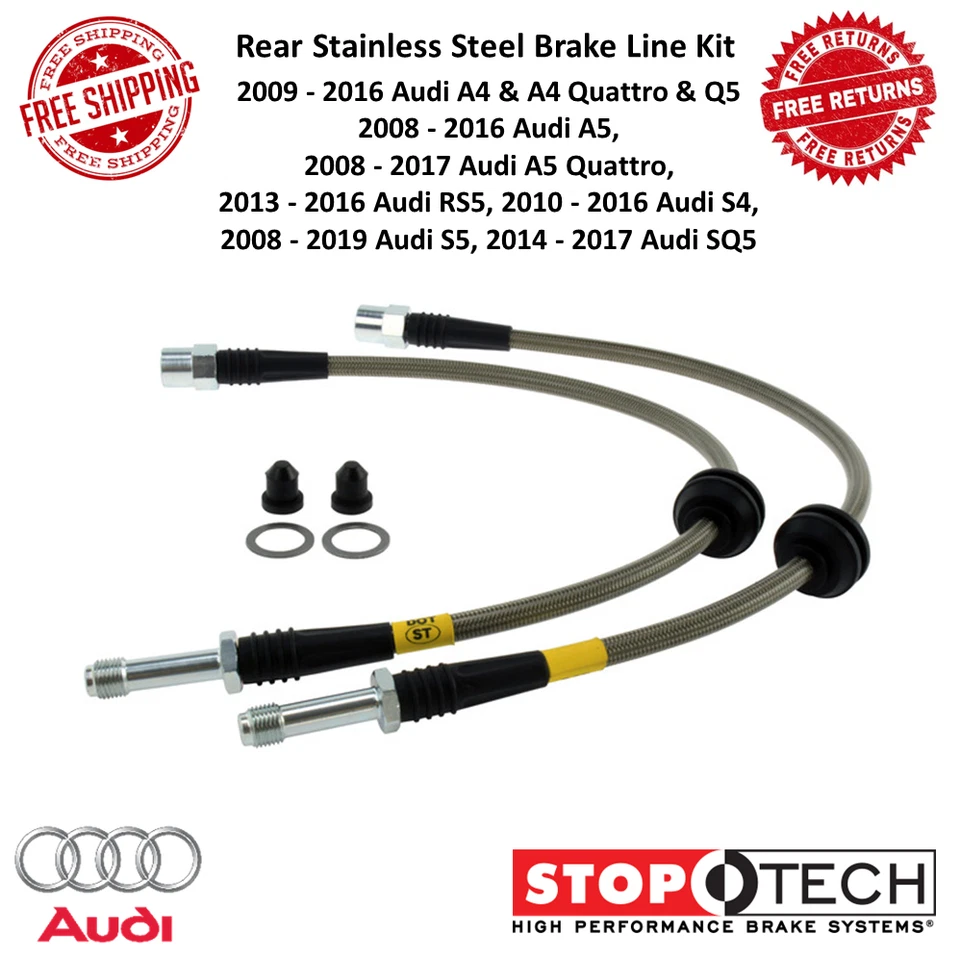 Kit de línea de freno trasero de acero StopTech para Audi A4 Quattro / A5 / Q5 / RS5 / S4 / S5 Foto 1 de 4
