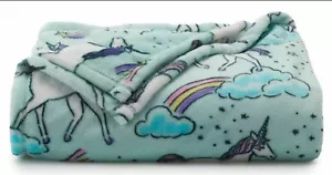 "UNICORN" PLUSH BLANKET/THROW-60"x72"-The Big One- Super Soft - Picture 1 of 2