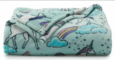 "UNICORN" PLUSH BLANKET/THROW-60"x72"-The Big One- Super Soft - Image 1 of 2