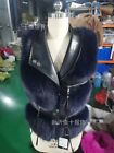 New Women Luxury Fox Fur Vest Genuine Sheepskin Leather Gilet Waistcoat Faux Fur