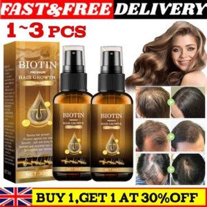 1-3X Suero para el crecimiento del cabello de biotina, spray para el crecimiento del cabello de biotina, spray para el crecimiento del cabello 30 ml - Imagen 1 de 9