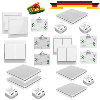 Funkschalter System batterielos Funk-Wand-schalter Funk-Empfänger Lichtschalter - Bild 1 von 4