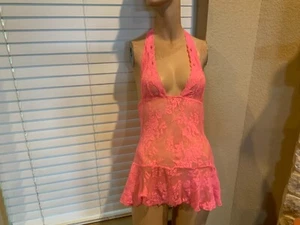 Negligee de encaje rosa Victoria's Secret S/P - Imagen 1 de 5