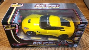 2013 New Bright R/C Sport 27 Mhz Yellow Corvette Stingray Radio Control Car - Picture 1 of 12