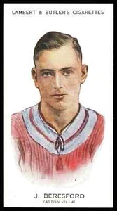 Lambert & Butler - 'Footballers 1930-31' (1930) - J. Beresford (Aston Villa) - Picture 1 of 2