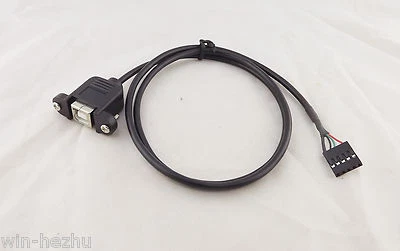 1x USB 2.0 B Female Panel Mount To Pitch 2.54mm 5 Pin Motherboard Printer Cable - Image 1 of 4