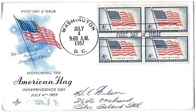 3 '57 FDCs 48 star flag SC# 1094, B4 on ArtCraft, ArtCraft,  Artmaster (2) - Image 1 of 3