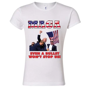 🔥 Donald Trump MAGA Youth Girls T shirt 2024 election Never Surrender USA Fight - Picture 1 of 7