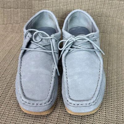 St. Johns Bay Womens Size 8.5 Light Blue Suede Moccasin Loafers Casual Shoes - Image 1 of 4